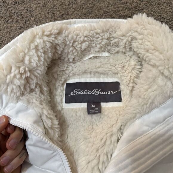 NWT Eddie Bauer Womens White Jacket Down Highland Snow Puffer Soft Shell Ski‎ XS - Picture 5 of 16